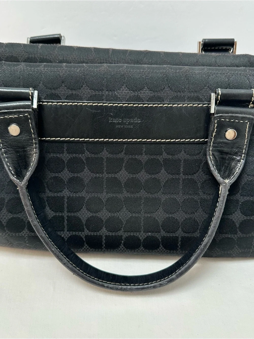 kate spade Black Shoulder Bag with Subtle Jacquard Pattern